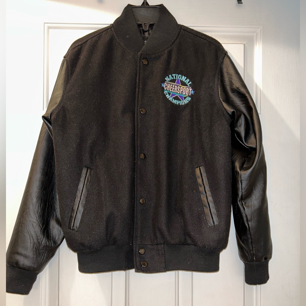 Cheersport Nationals Champion Jacket Black sleeves (letterman style)